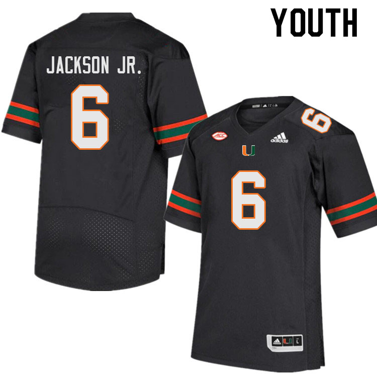 Youth #6 Darrell Jackson Jr. Miami Hurricanes College Football Jerseys Sale-Black